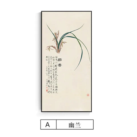Traditional Chinese Style Orchid Flower Abstract Canvas Painting Posters Prints Wall Art Pictures Living Room Home Decor Cuadros
