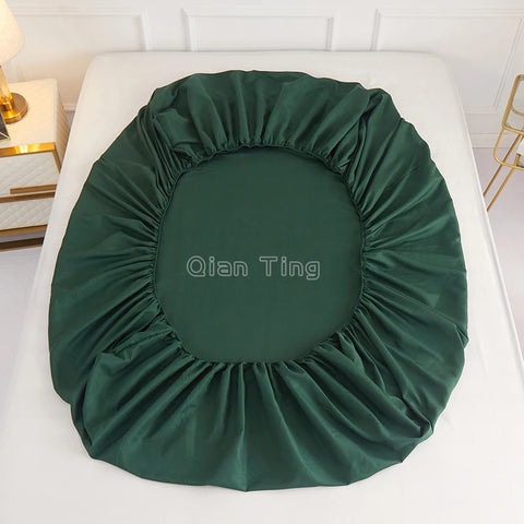 1 piece of solid color bed sheet for bedroom 100%Polyeste Elastic Band Around bedding Fitted Sheet Only (excluding pillowcases)
