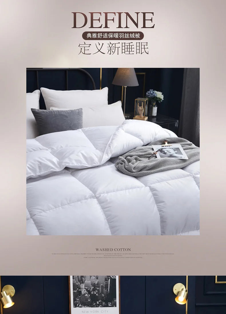 100% Goose Down Duvet Solid Color Quilted Warm And Comfortable Cotton Quilt King Queen Full size Skin-Friendly Cotton  Quilts