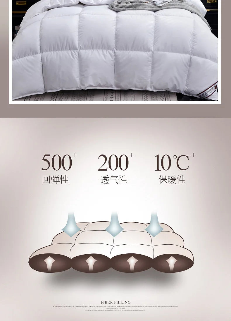 100% Goose Down Duvet Solid Color Quilted Warm And Comfortable Cotton Quilt King Queen Full size Skin-Friendly Cotton  Quilts
