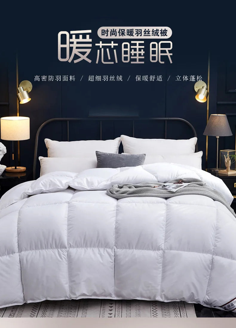 100% Goose Down Duvet Solid Color Quilted Warm And Comfortable Cotton Quilt King Queen Full size Skin-Friendly Cotton  Quilts
