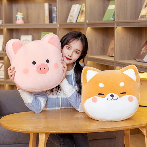 40cm Shiba Inu Cushion Pillow Seat Cushion Sofa Decorative Cushion Stuffed Animal White Cats Comfortable Pillow Birthday Gifts