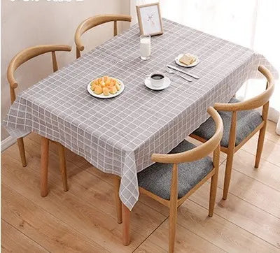 Plastic PEVA rectangular thin Tablecloth Lattice printed Waterproof Oilproof  kitchen dining Table colth Cover Mat Oilcloth wash