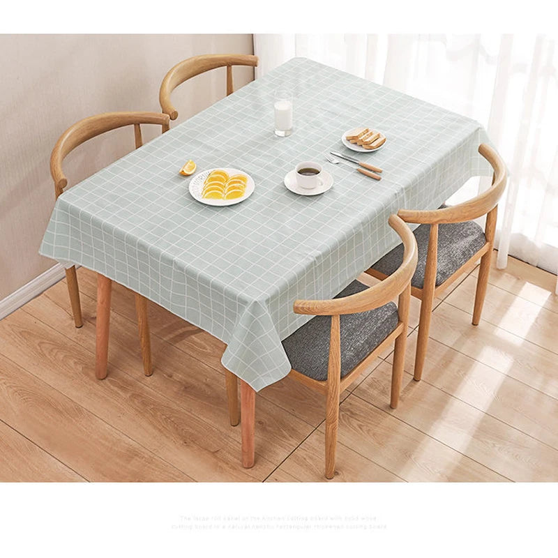 Plastic PEVA rectangular thin Tablecloth Lattice printed Waterproof Oilproof  kitchen dining Table colth Cover Mat Oilcloth wash