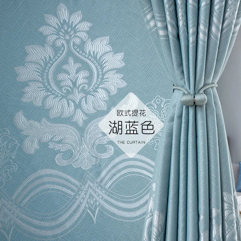 Dreamwood-European Style Jacquard Window Curtain for Living Room, Insulation Blackout, New Fabric, High Quality, Ready Made