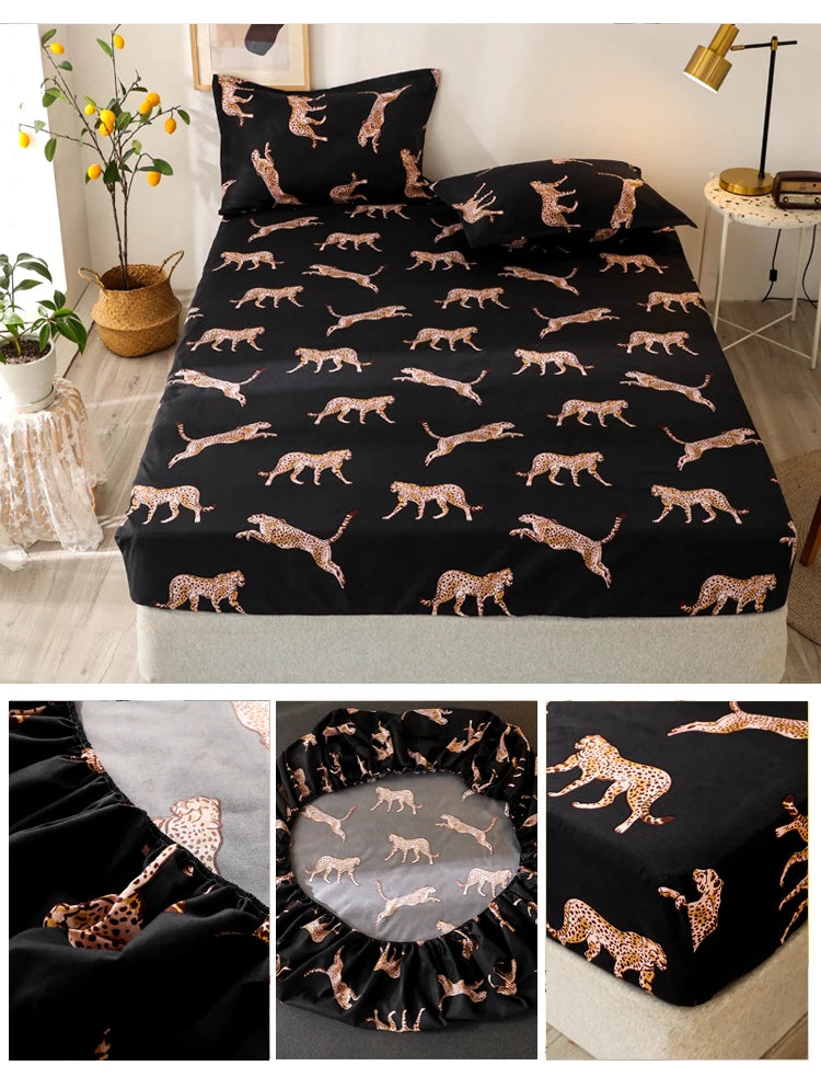 Bonenjoy Sheet on Rubber Band Kids Bed Sheet Cartoon Cars Printed Fitted Sheet for Boy Single Fitted Bed Sheet with Pillowcase