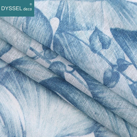 Modern Natural Floral Printting Europe Style Voile Tulle Sheer Gromment Rod Pocket Windows Curtain For Livingroom Bedroom