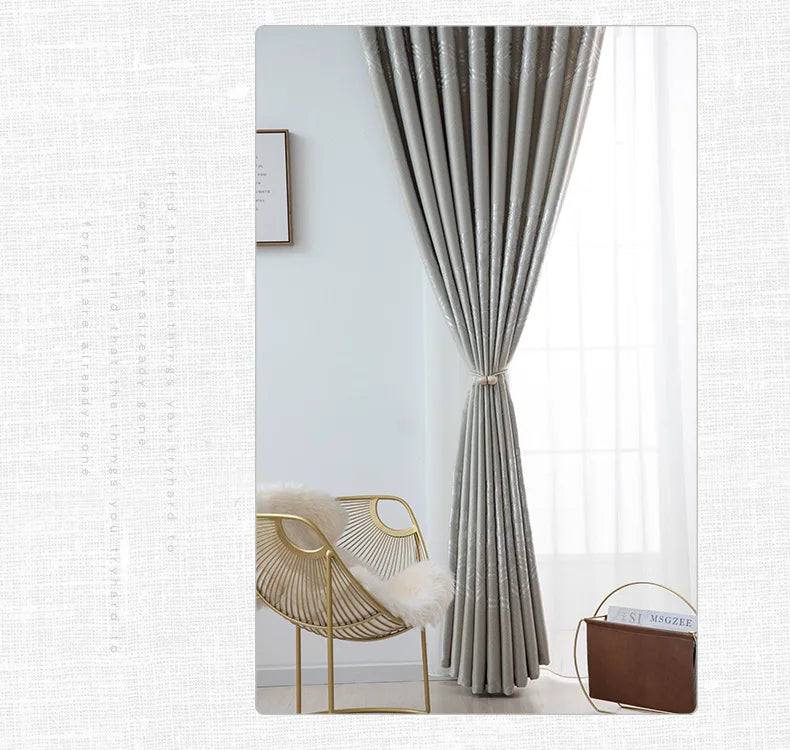 Dreamwood-European Style Jacquard Window Curtain for Living Room, Insulation Blackout, New Fabric, High Quality, Ready Made