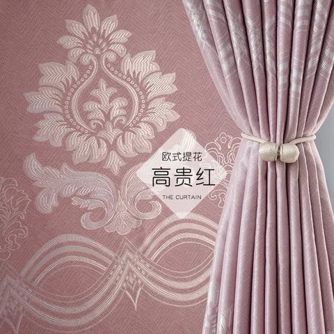 Dreamwood-European Style Jacquard Window Curtain for Living Room, Insulation Blackout, New Fabric, High Quality, Ready Made