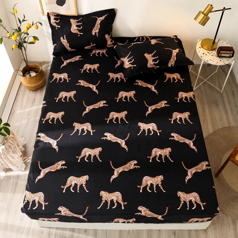 Bonenjoy Sheet on Rubber Band Kids Bed Sheet Cartoon Cars Printed Fitted Sheet for Boy Single Fitted Bed Sheet with Pillowcase