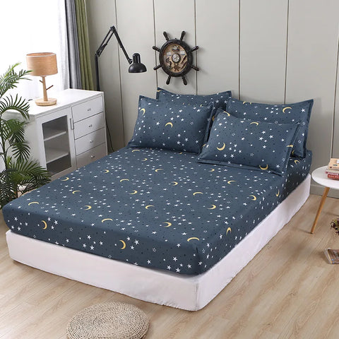 Bonenjoy Sheet on Rubber Band Kids Bed Sheet Cartoon Cars Printed Fitted Sheet for Boy Single Fitted Bed Sheet with Pillowcase