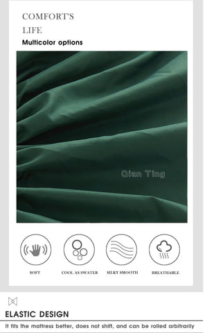 1 piece of solid color bed sheet for bedroom 100%Polyeste Elastic Band Around bedding Fitted Sheet Only (excluding pillowcases)