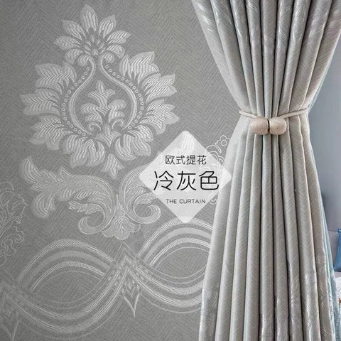 Dreamwood-European Style Jacquard Window Curtain for Living Room, Insulation Blackout, New Fabric, High Quality, Ready Made