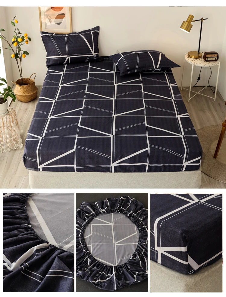 Bonenjoy Sheet on Rubber Band Kids Bed Sheet Cartoon Cars Printed Fitted Sheet for Boy Single Fitted Bed Sheet with Pillowcase