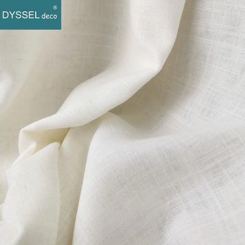 Modern Decorative Linen Solid Home Linen White Sheer European Style Window Curtains Rod Pocket Grommet for Living Room Bedroom