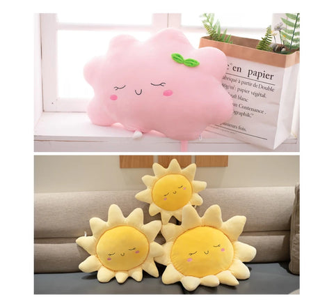 Cute Sun Cloud Plush Pillow Stuffed Soft Creative Plush Sun Cloud Toy Car Pillow Home Decor Kids Toys