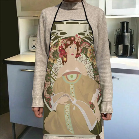 New Arrival Alphonse Mucha Art Apron Kitchen Aprons For Women Oxford Fabric Cleaning Pinafore Home Cooking Accessories Apron