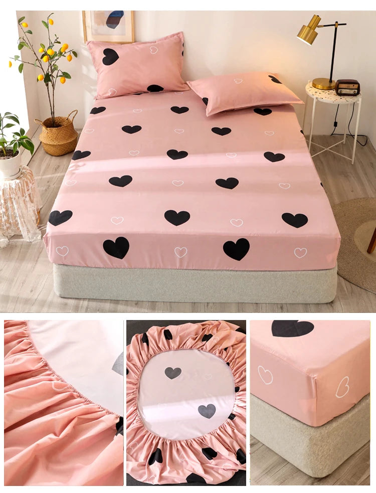Bonenjoy Sheet on Rubber Band Kids Bed Sheet Cartoon Cars Printed Fitted Sheet for Boy Single Fitted Bed Sheet with Pillowcase