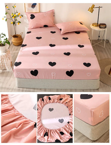 Bonenjoy Sheet on Rubber Band Kids Bed Sheet Cartoon Cars Printed Fitted Sheet for Boy Single Fitted Bed Sheet with Pillowcase