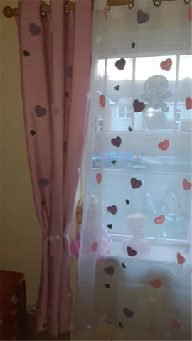 Cartoon Pink Heart Shape Blackout Curtains For Baby Girls Bedroom  Lovely Tulle For Living Room Window Treatment Drapys X-M05#30