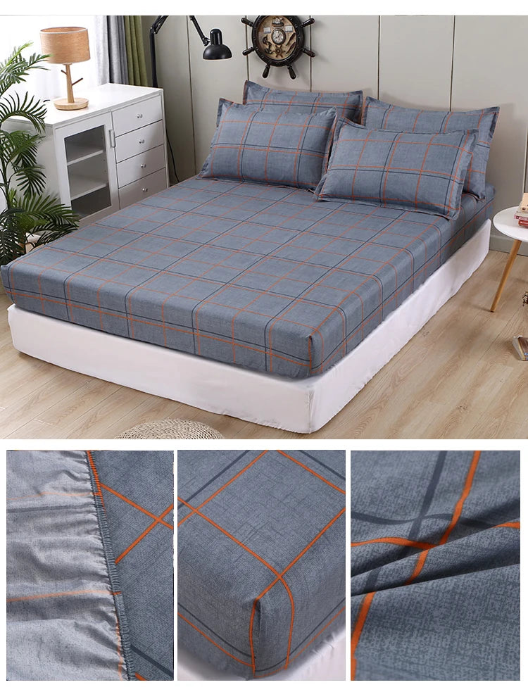 Bonenjoy Sheet on Rubber Band Kids Bed Sheet Cartoon Cars Printed Fitted Sheet for Boy Single Fitted Bed Sheet with Pillowcase