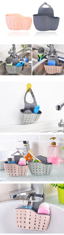 Kitchen Sink Holder Hanging Drain Basket Adjustable Soap Sponge Shelf Organizer Bathroom Faucet Holder Rack Kitchen Accessories