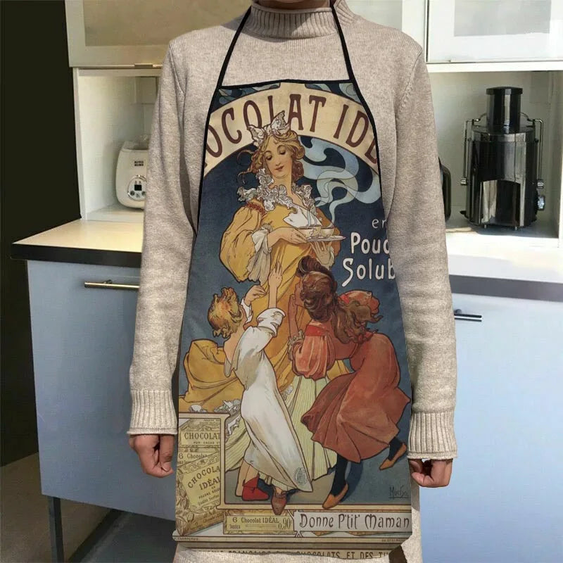 New Arrival Alphonse Mucha Art Apron Kitchen Aprons For Women Oxford Fabric Cleaning Pinafore Home Cooking Accessories Apron