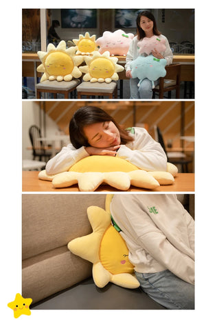 Cute Sun Cloud Plush Pillow Stuffed Soft Creative Plush Sun Cloud Toy Car Pillow Home Decor Kids Toys