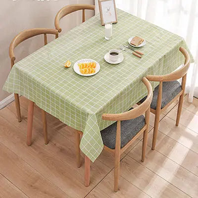 Plastic PEVA rectangular thin Tablecloth Lattice printed Waterproof Oilproof  kitchen dining Table colth Cover Mat Oilcloth wash
