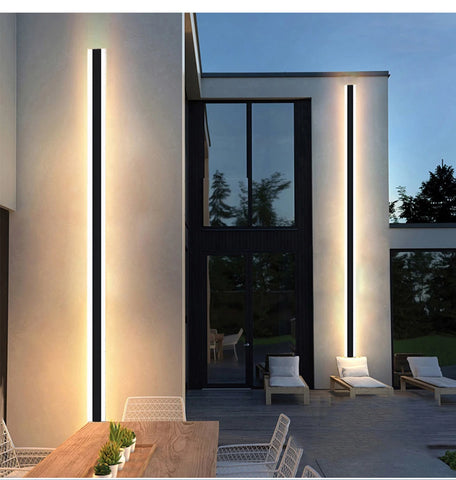 Modern Waterproof outdoor Long Strip LED wall lamp IP65 Aluminum Wall Light Garden porch Sconce Light 110V 220V Sconce Luminaire