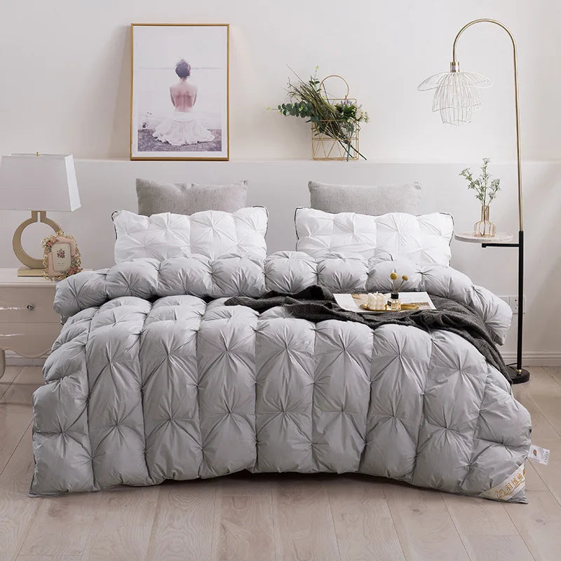 Luxury 100% Goose Down Soft Duvet Blanket King Queen Twin Size Comforter Bedding Filler Bread Shape Super Warm Quilt