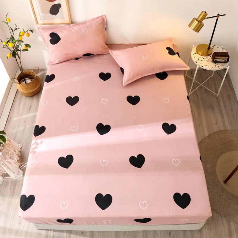 Bonenjoy Sheet on Rubber Band Kids Bed Sheet Cartoon Cars Printed Fitted Sheet for Boy Single Fitted Bed Sheet with Pillowcase