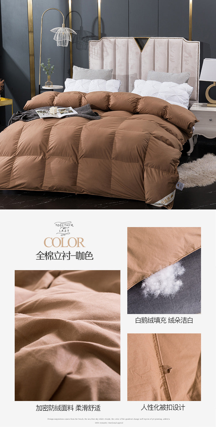 Luxury 100% Goose Down Soft Duvet Blanket King Queen Twin Size Comforter Bedding Filler Bread Shape Super Warm Quilt
