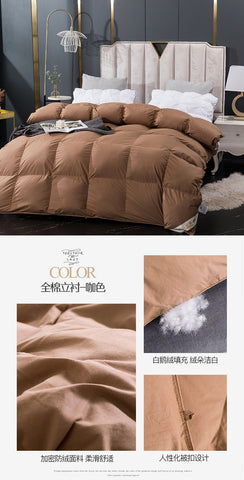 Luxury 100% Goose Down Soft Duvet Blanket King Queen Twin Size Comforter Bedding Filler Bread Shape Super Warm Quilt