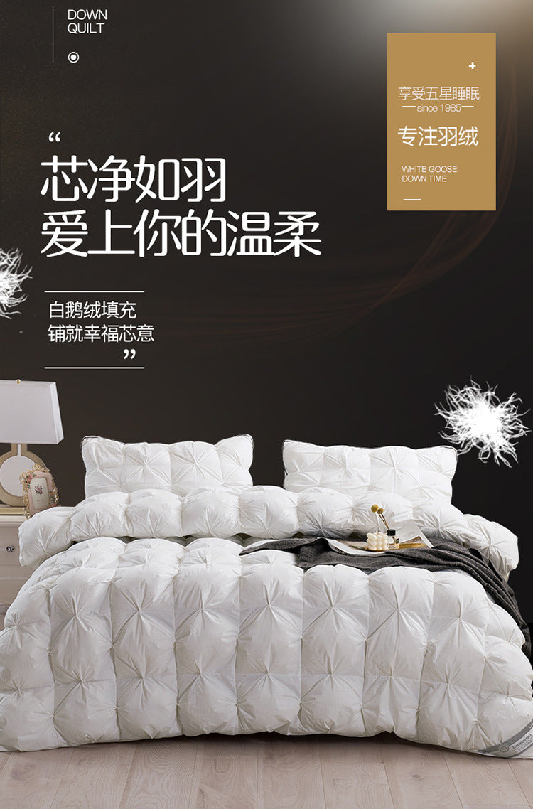 Luxury 100% Goose Down Soft Duvet Blanket King Queen Twin Size Comforter Bedding Filler Bread Shape Super Warm Quilt