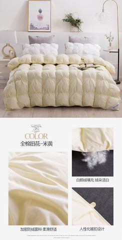 Luxury 100% Goose Down Soft Duvet Blanket King Queen Twin Size Comforter Bedding Filler Bread Shape Super Warm Quilt