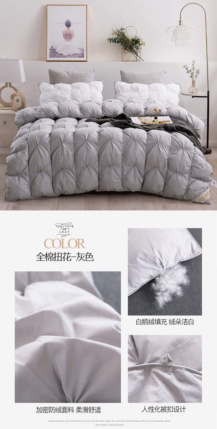 Luxury 100% Goose Down Soft Duvet Blanket King Queen Twin Size Comforter Bedding Filler Bread Shape Super Warm Quilt