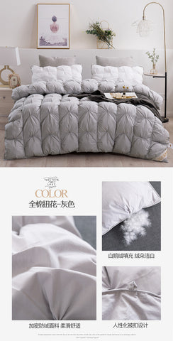 Luxury 100% Goose Down Soft Duvet Blanket King Queen Twin Size Comforter Bedding Filler Bread Shape Super Warm Quilt