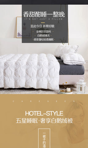 Luxury 100% Goose Down Soft Duvet Blanket King Queen Twin Size Comforter Bedding Filler Bread Shape Super Warm Quilt
