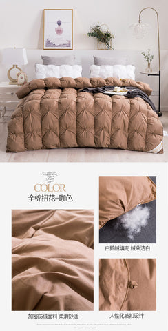 Luxury 100% Goose Down Soft Duvet Blanket King Queen Twin Size Comforter Bedding Filler Bread Shape Super Warm Quilt