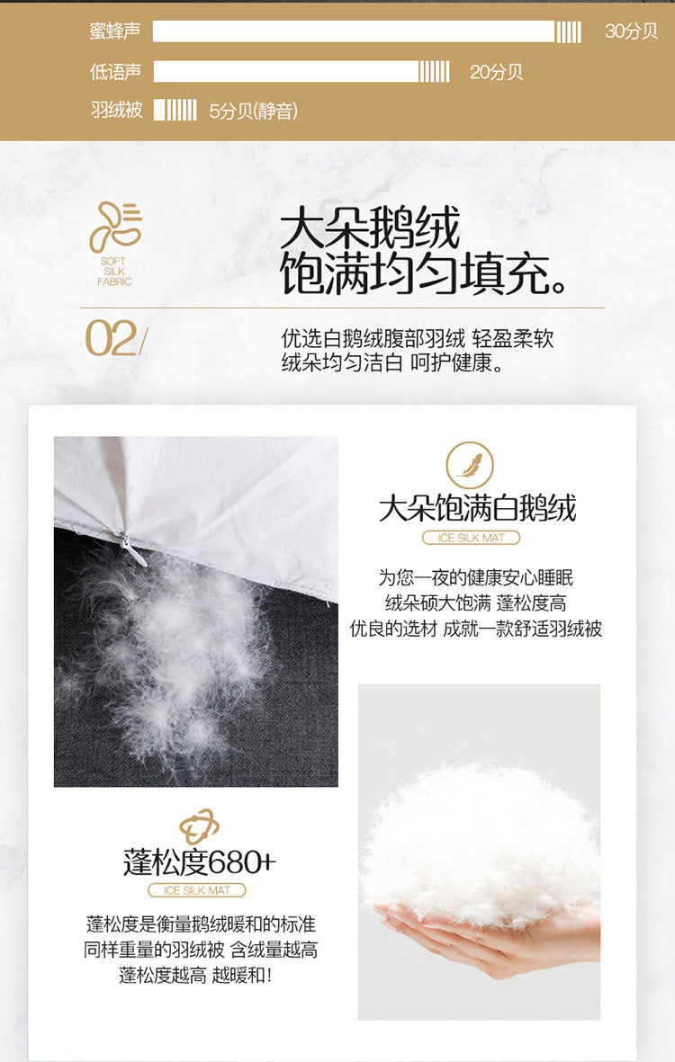 Luxury 100% Goose Down Soft Duvet Blanket King Queen Twin Size Comforter Bedding Filler Bread Shape Super Warm Quilt