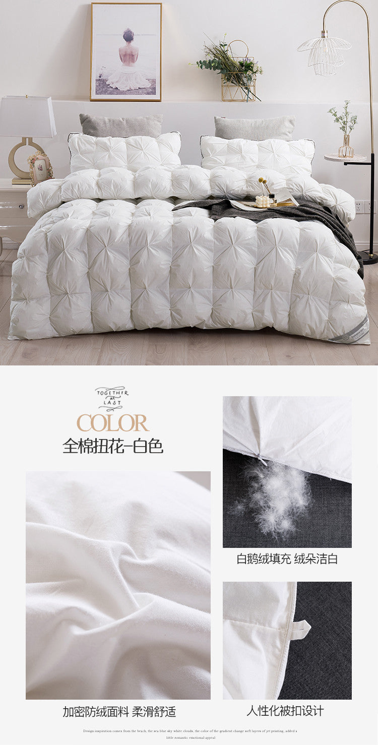 Luxury 100% Goose Down Soft Duvet Blanket King Queen Twin Size Comforter Bedding Filler Bread Shape Super Warm Quilt
