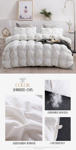 Luxury 100% Goose Down Soft Duvet Blanket King Queen Twin Size Comforter Bedding Filler Bread Shape Super Warm Quilt