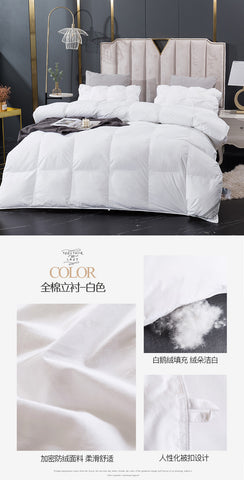Luxury 100% Goose Down Soft Duvet Blanket King Queen Twin Size Comforter Bedding Filler Bread Shape Super Warm Quilt