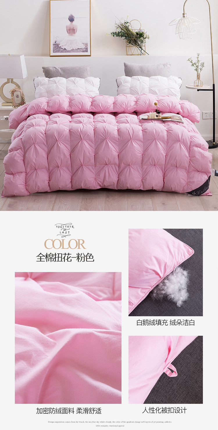 Luxury 100% Goose Down Soft Duvet Blanket King Queen Twin Size Comforter Bedding Filler Bread Shape Super Warm Quilt