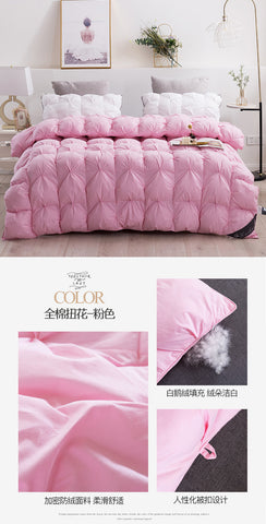 Luxury 100% Goose Down Soft Duvet Blanket King Queen Twin Size Comforter Bedding Filler Bread Shape Super Warm Quilt