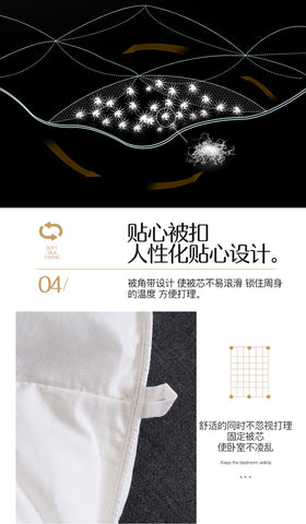 Luxury 100% Goose Down Soft Duvet Blanket King Queen Twin Size Comforter Bedding Filler Bread Shape Super Warm Quilt