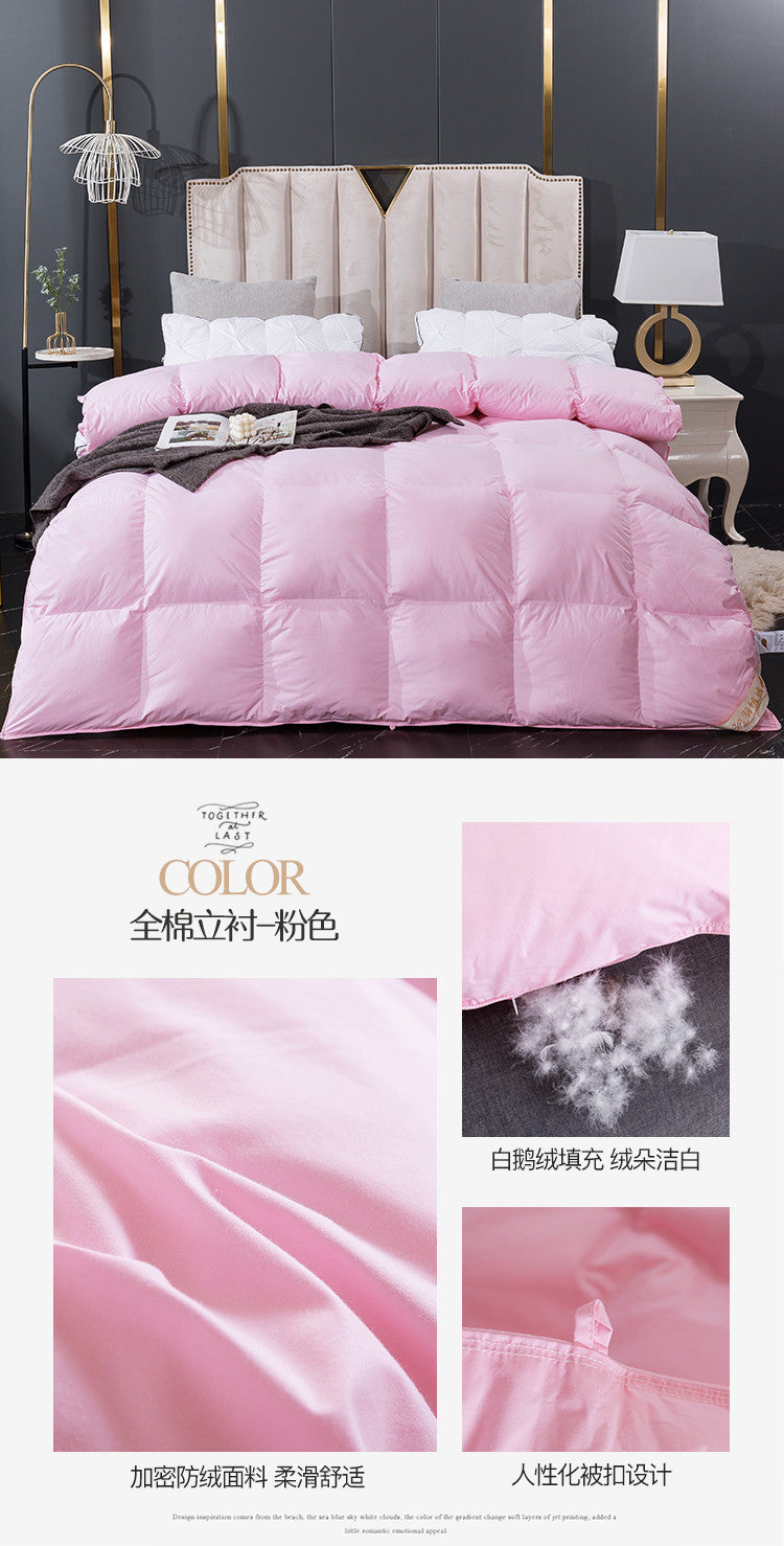 Luxury 100% Goose Down Soft Duvet Blanket King Queen Twin Size Comforter Bedding Filler Bread Shape Super Warm Quilt