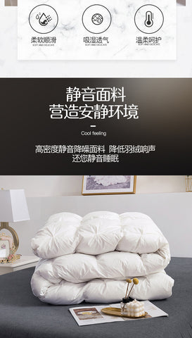 Luxury 100% Goose Down Soft Duvet Blanket King Queen Twin Size Comforter Bedding Filler Bread Shape Super Warm Quilt
