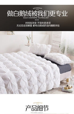 Luxury 100% Goose Down Soft Duvet Blanket King Queen Twin Size Comforter Bedding Filler Bread Shape Super Warm Quilt